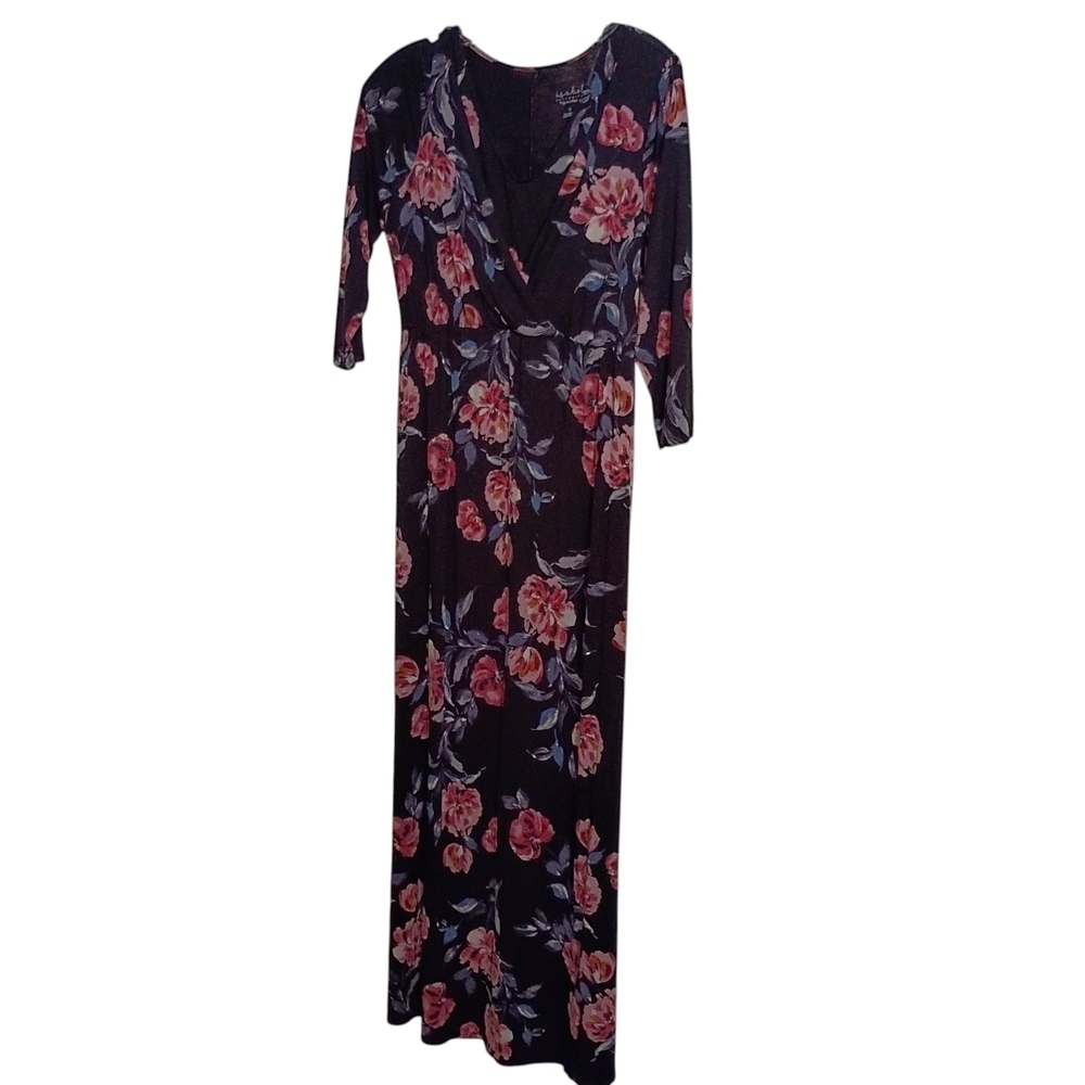 Isabel Maternity -  Floral Black Maxi Dress Size Small